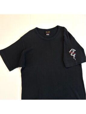 BC Ethic Dragon on Sleeve Ribbed Cotton Shirt - Size L - Short Sleeves - Mens